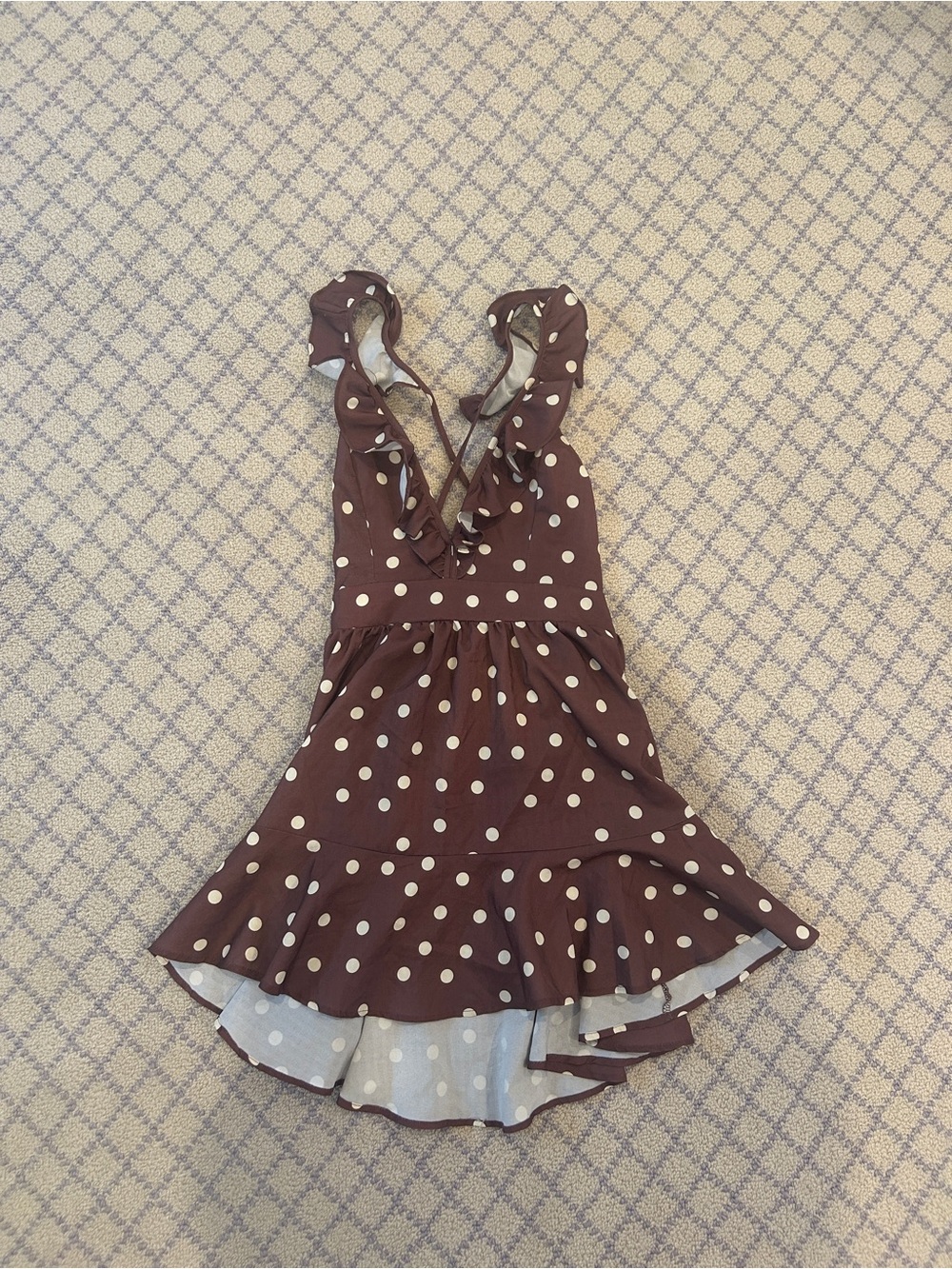 Cider Brown Dress with Cream Polka Dots